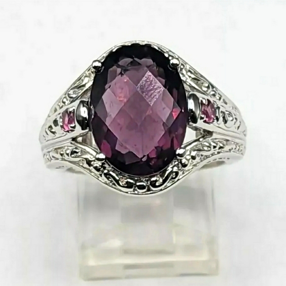 Victoria Wieck Jewelry - Rare Vintage Victoria Wieck Purple Fluorite and Rhodolite Ring